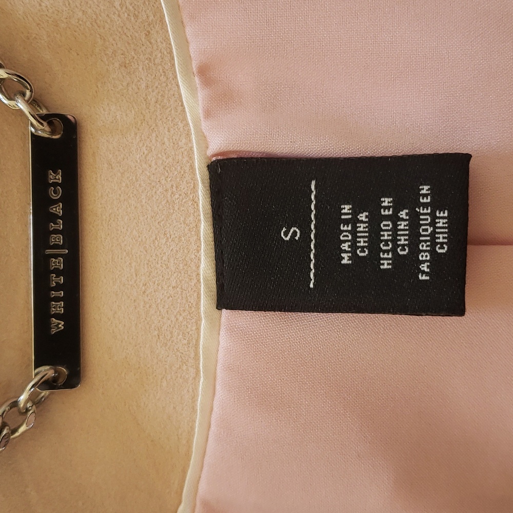 Soft blush pink genuine suede White House Black Market Draped Suede Leather S - Picture 9 of 10
